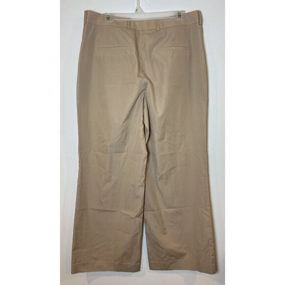Akris Pants Wide Leg Cotton Tan Beige Khaki Size 10 - Picture 3 of 5